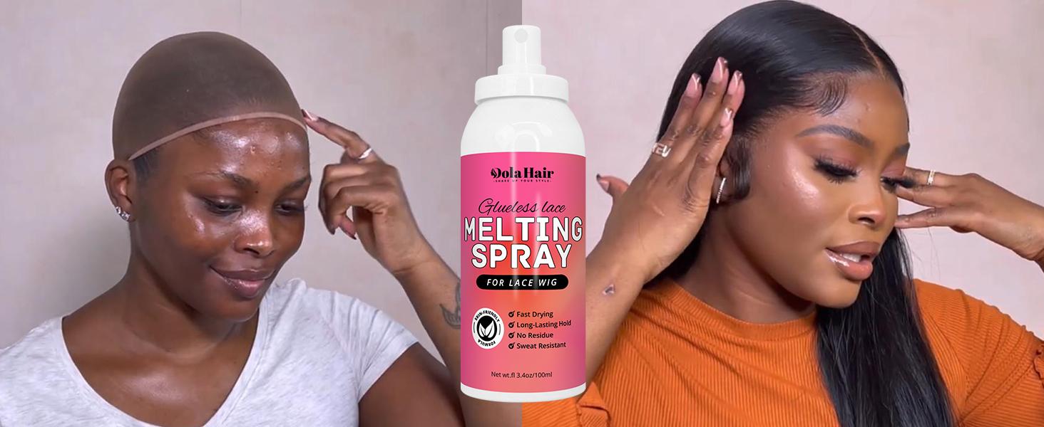 Lace Glue Kit - Complete Set with Lace Tint Mousse, Wig Installation & Melting Spray(Medium Brown)