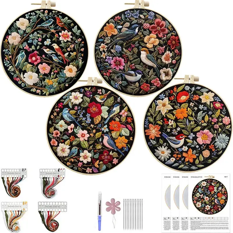DIY Embroidery Handcraft Fabric Material Kit Creative Handcraft Needlework Embroidery Material Kit