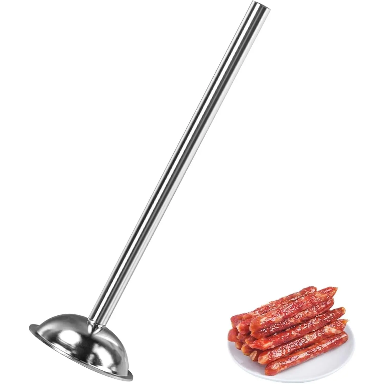 10mm Sausage Stuffer Tube, Stainless Sausage Stuffing Tubes, 10mm Stuffing Horn Compatible with Hakka, Lem and Other Brands Manual/Electric Sausage Stuffer, Universal 53mm Base