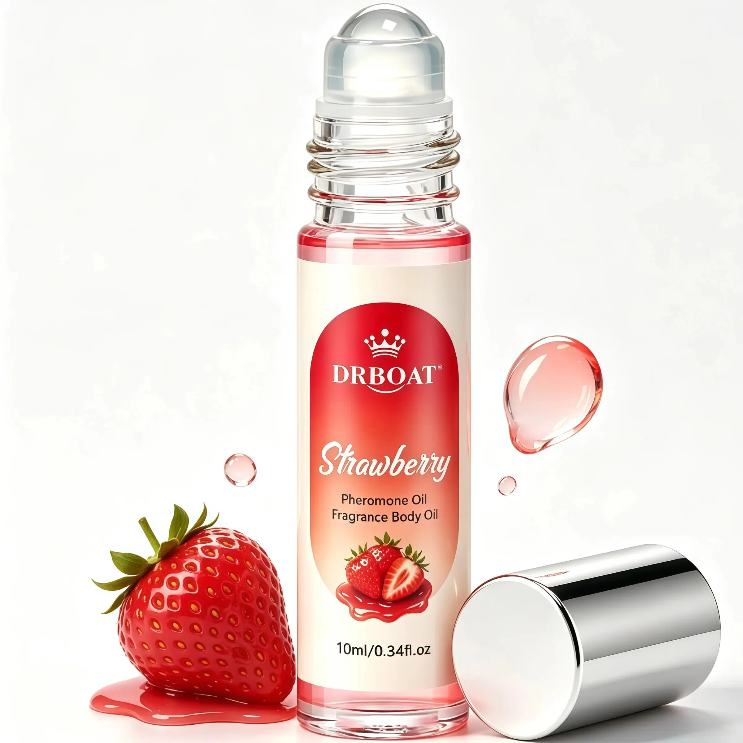 Strawberry Pheromone Oil 10ML -  Roll-On Perfume Oil, Fruity Aroma Eau De Toilette, Refreshing Fragrance, for Daily Use, Travel Friendly