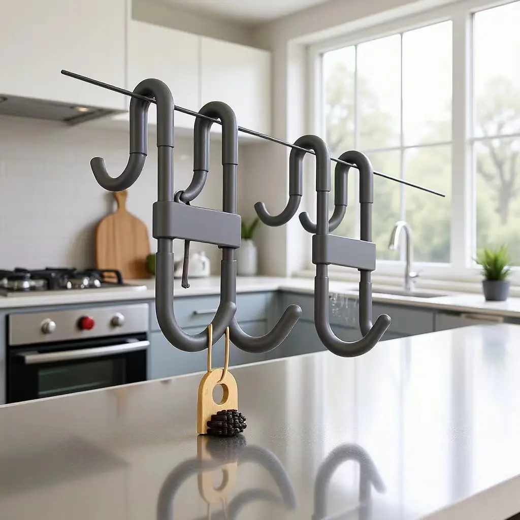 Multifunctional door rear hook double-sided clothing-free hook bathroom glass door kitchen hook back hanging double hook S hook
