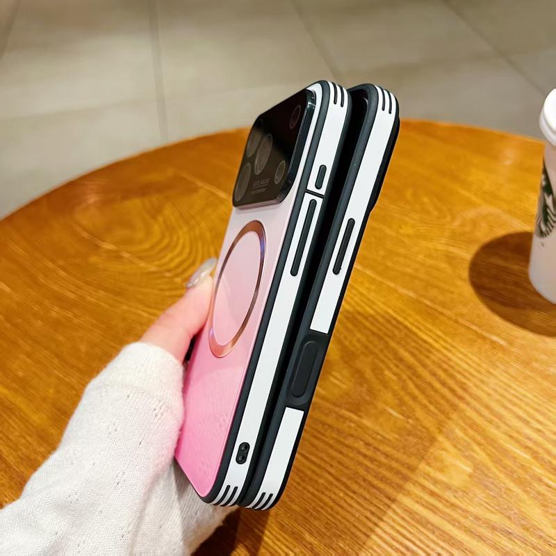 OREKROY Magnetic Gradient Glass Case for iPhone 17 Pro Max / 17 Air, 16 15 14 13 12 with Full Camera Lens Protector, MagSafe Compatible, Scratch-Resistant Slim Back Cover, Shockproof Hard Phone Case, Wireless Charging
