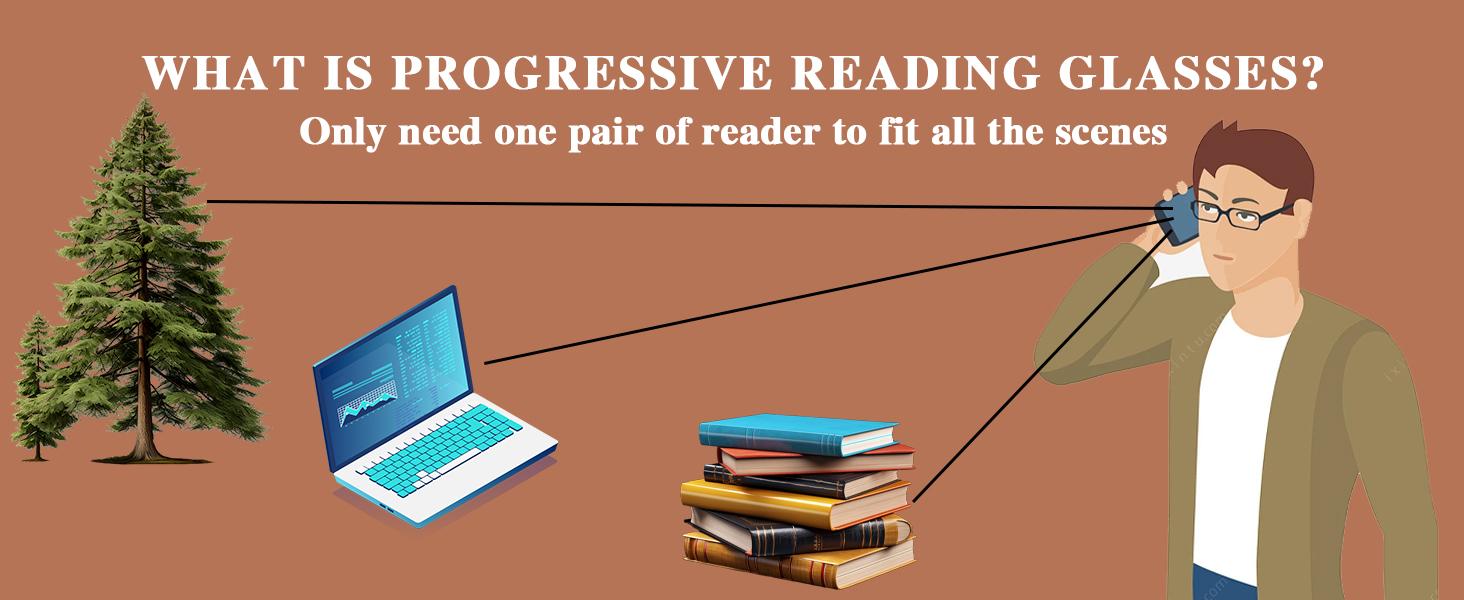 Progressive Reading Glasses for Women Oversized Spring Hinges Progressive Computer Readers Blue Light Blocking