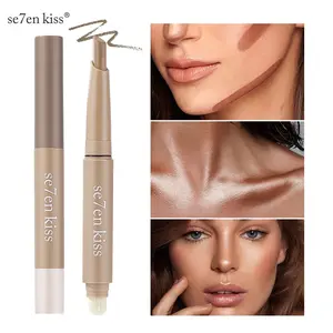 Dual-Headed Contour Stick with Brush, Bronzer Stick for Face, Face Contour, 2-in-1 Fine Tip Design for a Softly Sculpted, Lifted Look