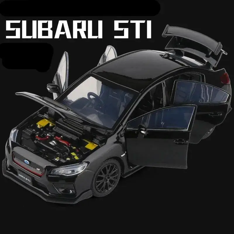 1:32 Subaru WRX STI Alloy Sports Car Diecast Metal Scale Car Model Light Simulation Collection Childrens Toy Vehicle Gifts