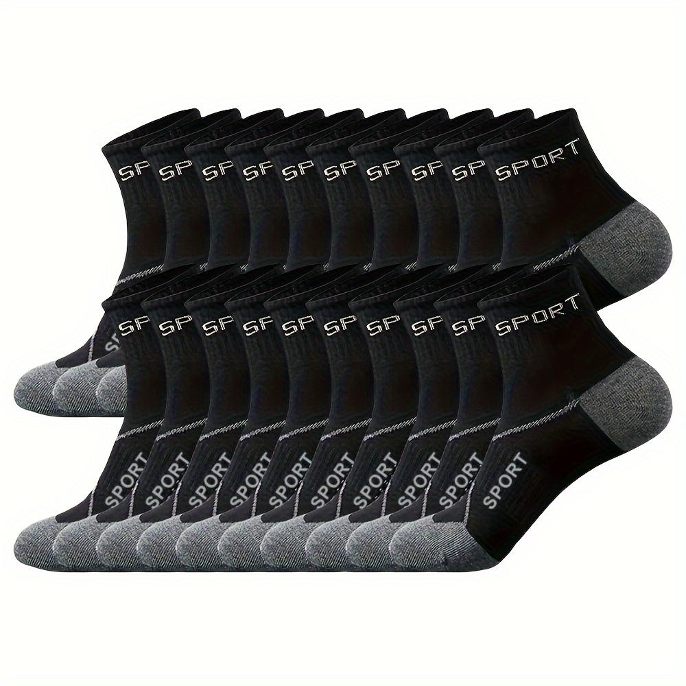 20Pairs/25Pairs /Pack Women's Men's Mid-Calf Sports Socks Solid Color Knit Polyester Athletic Socks, Hand Washable