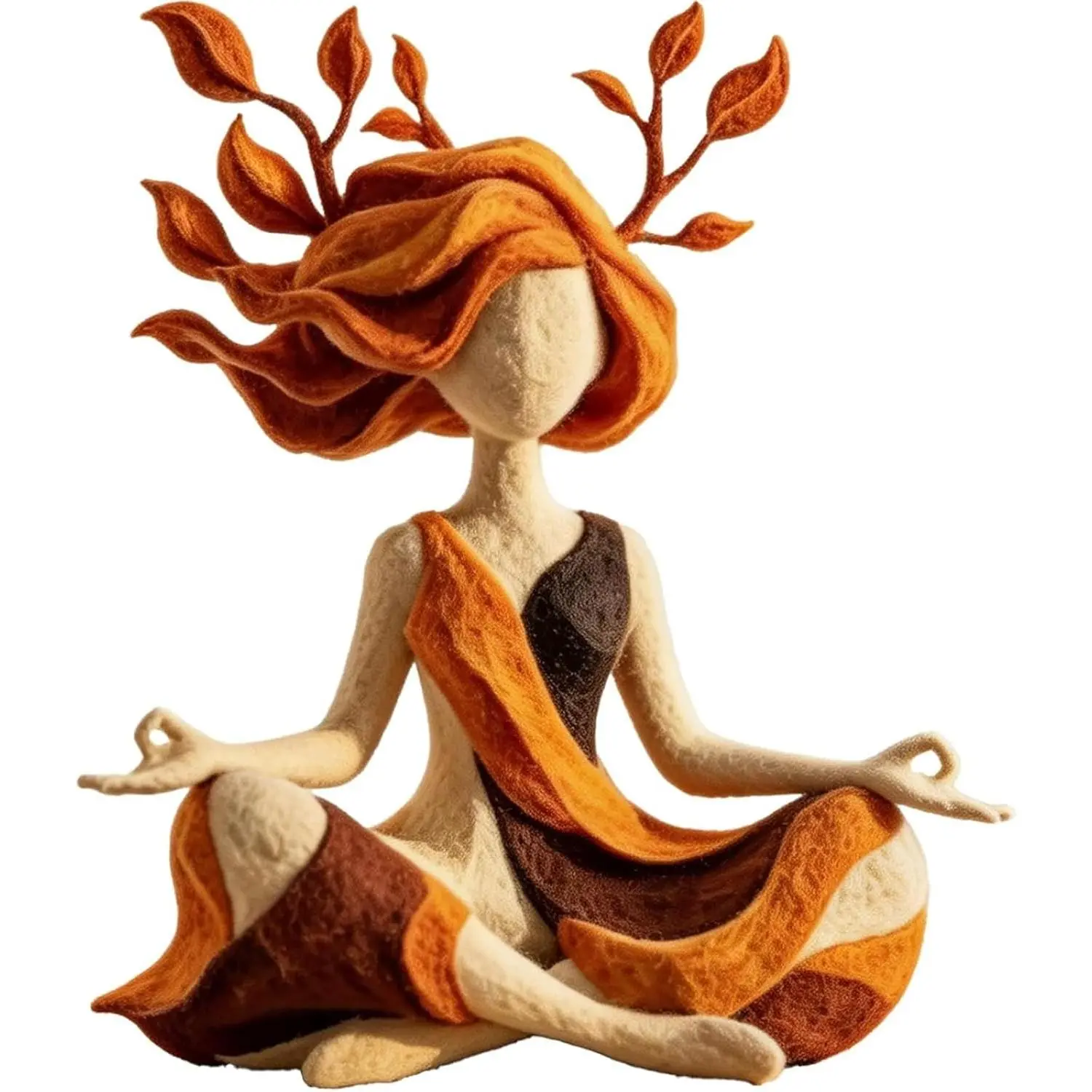 Serenity Growth Meditation Figurine - Artistic Textured Finish Abstract Resin Yoga Sculpture, Decorative Home Decor for Living Room, Self-Care Relaxation Gift for Mindfulness & Inner Peace