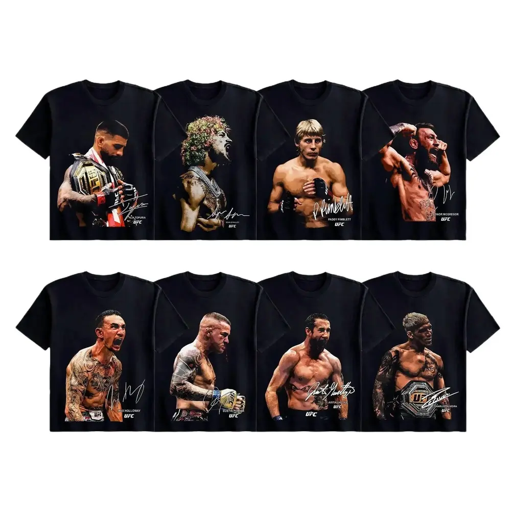 [50% off Offer] UFC boxer series cotton T-shirt, MMA fighting sports pattern top, is an ideal unisex gift for MMA enthusiasts, comfortable and breathable for summer, made of pure cotton