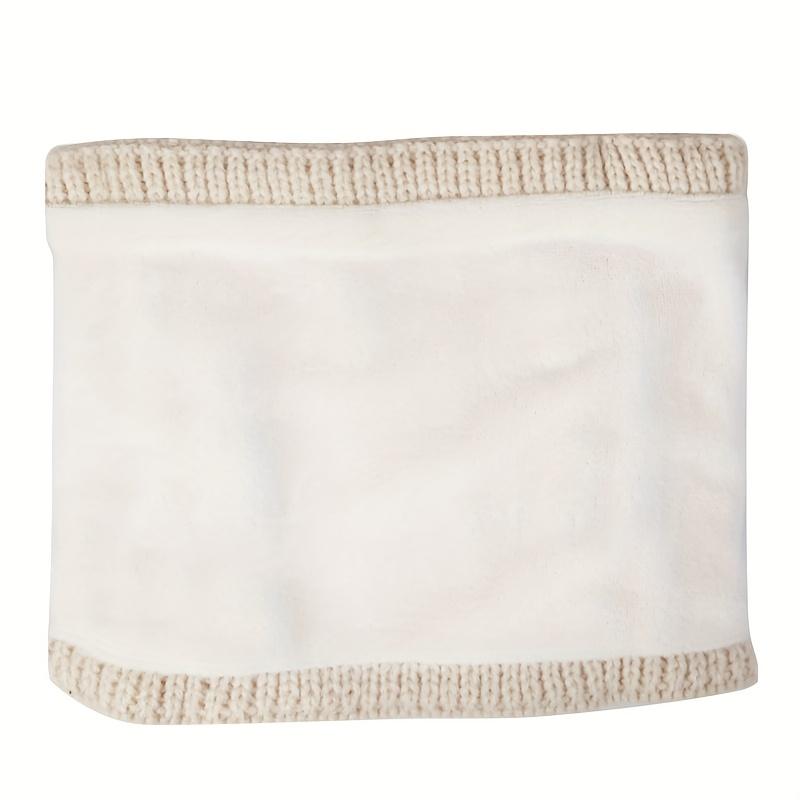 3pcs Winter Warm Hat, Gloves & Scarf Set - Soft Stretchable -like Ear Protection Outfit with Pink Bow-like Pom-Poms, Beige//Gray Color Options for Boys & Girls (Ages 3-8) - Hand Washable Cold Weather