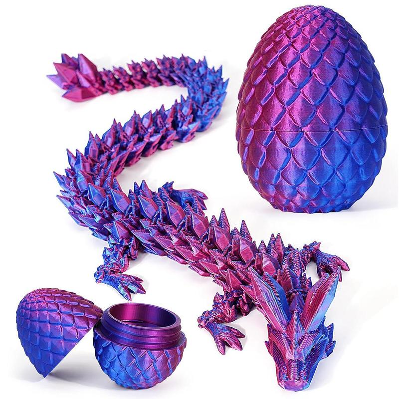 1pcs 3D Printed Dragon Egg with Dragon Inside, Mystery Crystal Dragon Egg for Easter Basket Stuffers, Easter Basket Essentials, Home Office Desktop Decor for Easter, Valentine's Day and New Year