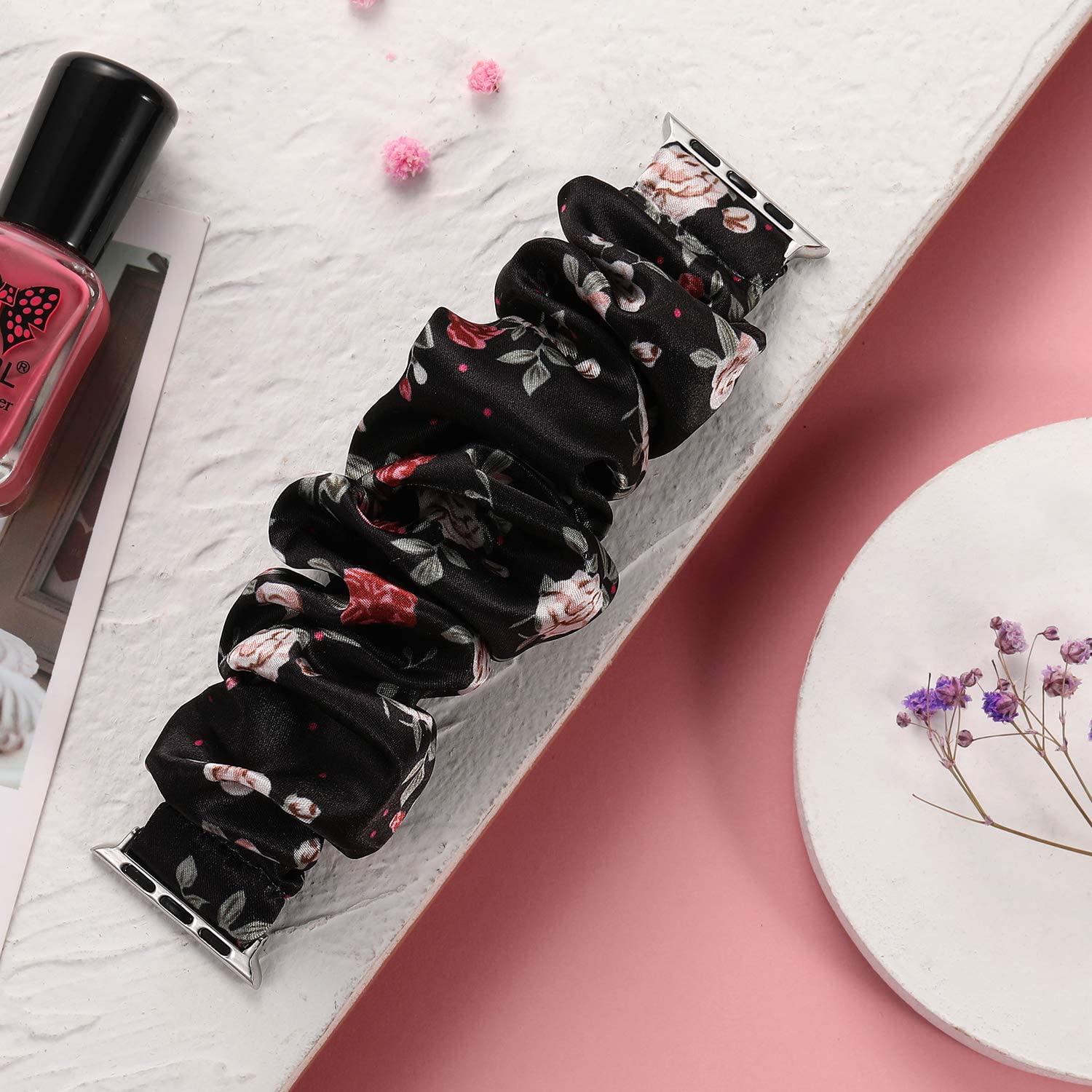 Scrunchie Strap for Apple watch band 10 42mm 46mm 40mm 41mm 45 44 38 Elastic Nylon bracelet iwatch series 11 5 6 7 8 9 SE ultra2