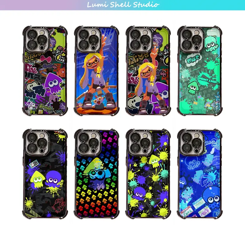S-Splatoon 3 Game Plating Phone Case For iPhone 17 Pro Max 17Air 16 15 14 13 Plus Case TPU Back Cover Shell  Perfect For Holiday Gifts Birthdays for Your Girlfriend/Boyfriend/Friends