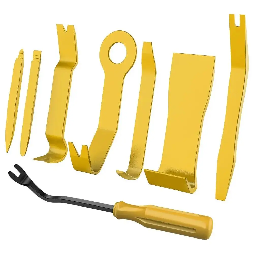 Nilight 8-Piece Auto Trim Removal Multi-Tool Set, Yellow - for Car Trims, Interior Surfaces