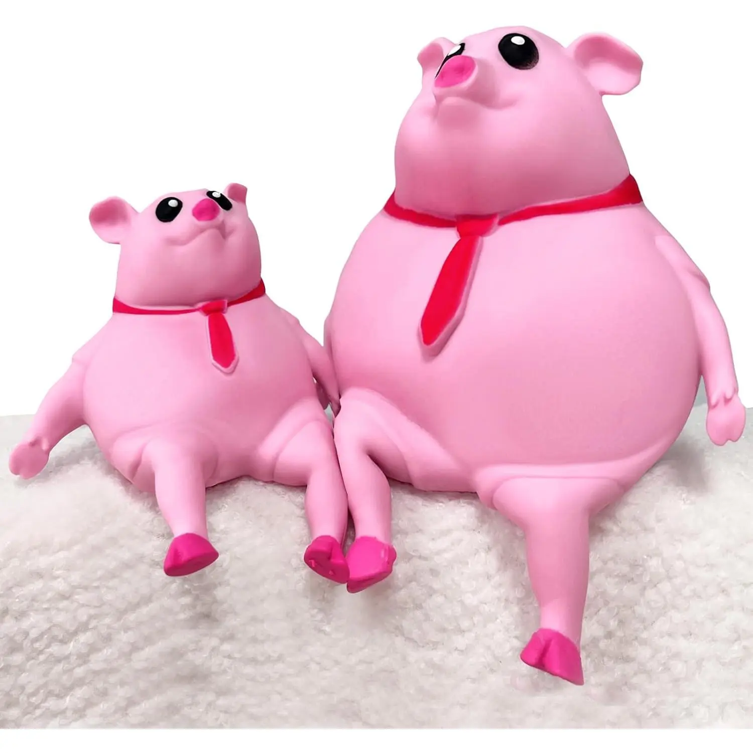 Cute Squishy Pig for Kids and Adults - 2Pack of Sensory Stress Relief Pig Squeeze Toys to Anxiety, Funny Stretch Animal Splat Toys Splashy Piggy Toy Christmas Stocking Stuffers for Autism Kids
