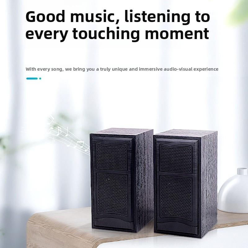 Wooden Home Speaker Multimedia Subwoofer for PC Phone Tablet USB Portable Wired Control Mini Sound