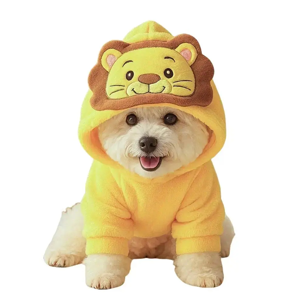 Cute Lion Costume Hoodie for Small Dogs & Cats, Viral TikTok Pet Outfit, Warm Fleece Costume for Puppies & Kittens, Soft Easy Slip-On Hoodie for Pomeranian Chihuahua Shih Tzu, Thick Cold-Weather Daily Wear, Photo Shoots, Halloween & Home Use
