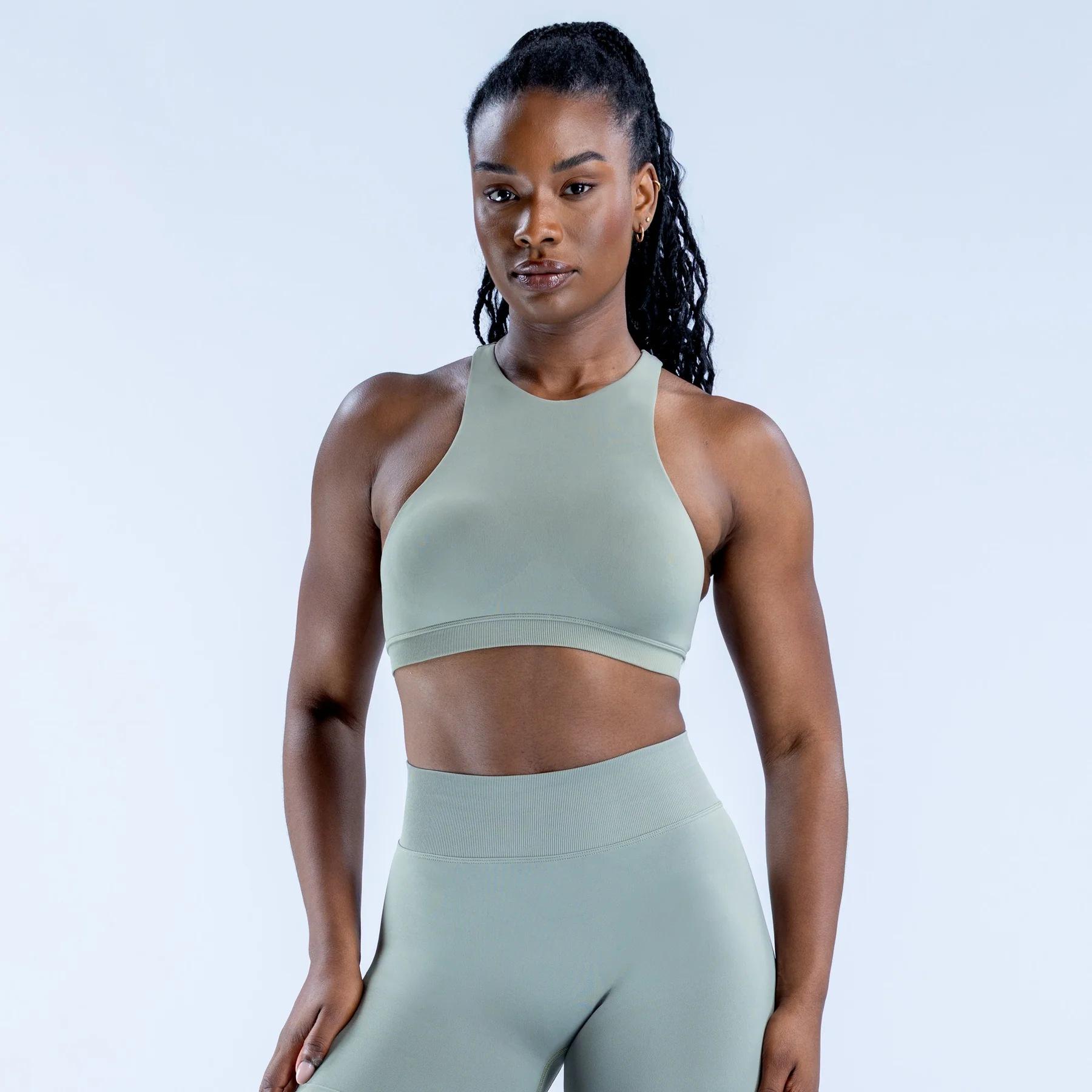 Seamless Thin Strap Sports Bra For Women High Elastic Racerback Yoga Top, Body Shaping Workout Bra With Pads Seamless Thin Strap Sports Bra For Women High Elastic Racerback Yoga Top, Body Shaping Workout Bra With Pads