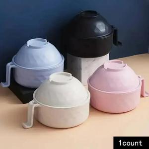 Ramen Bowl Set, 1 Set Instant Noodles Bowl & Tableware Kit, Microwave Safe Ramen Bowl with Fork, Spoon, Chopsticks, Summer Drainer Bowl for Home Camping