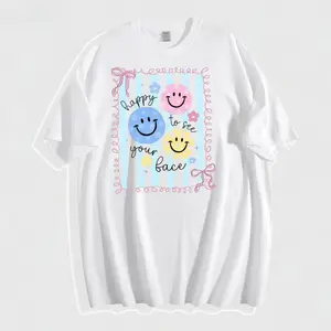 JeansFly Happy To See Your Face Shirt, Back to School Teacher Gift, Teacher shirt Daisy Teacher T-shirt, Teacher Life Shirt, Teacher Appreciation Gift