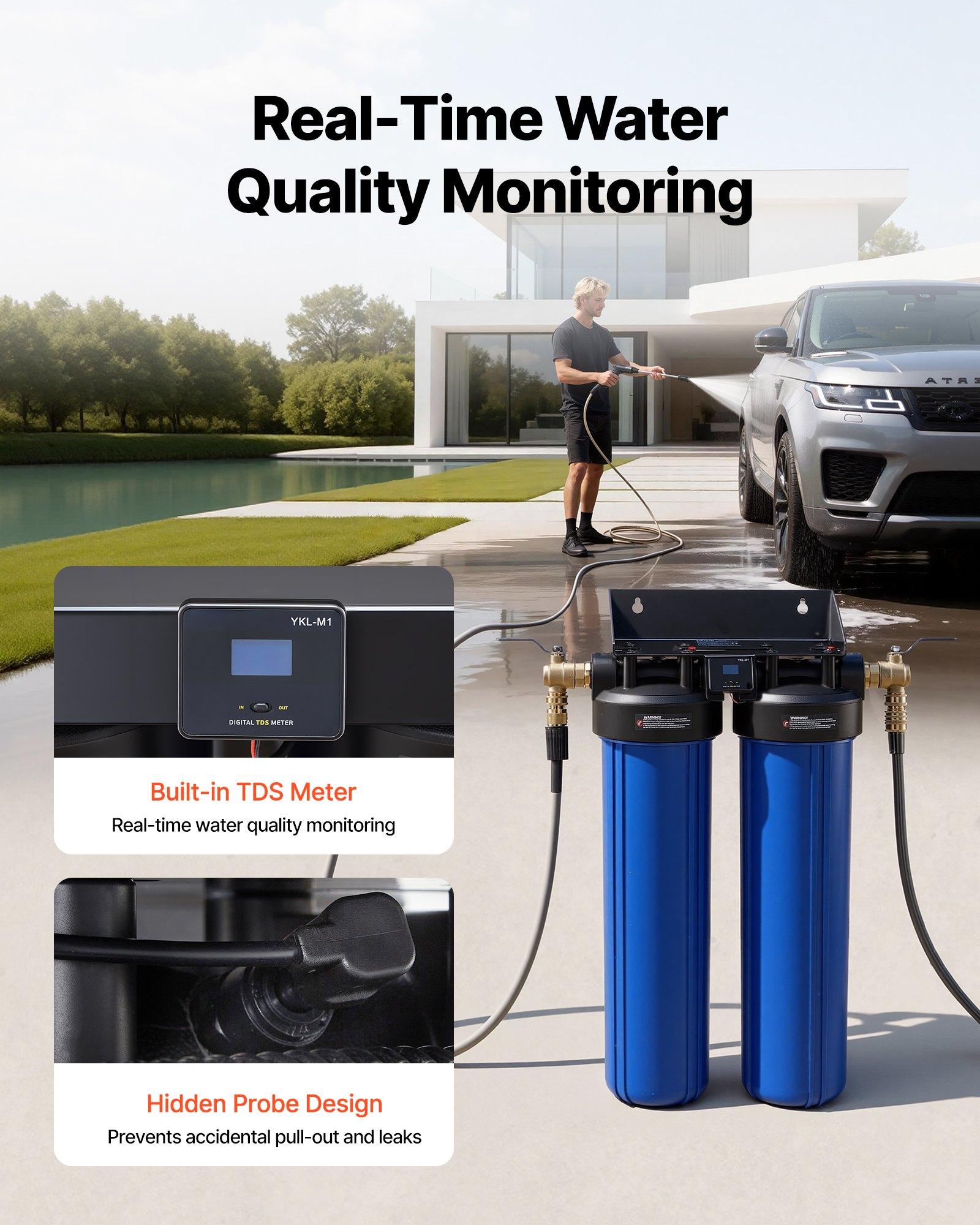 VEVOR Deionized Water System for Car Wash, Spotless Car Wash Water System with 2 x 4L DI Resin, Bypass Valve & TDS Meter, Spot-Free Deionized Water Filter for Cars RVs Motorcycles Windows VEVOR Deionized Water System for Car Wash, Spotless Car Wash Water System with 2 x 4L DI Resin, Bypass Valve & TDS Meter, Spot-Free Deionized Water Filter for Cars RVs Motorcycles Windows