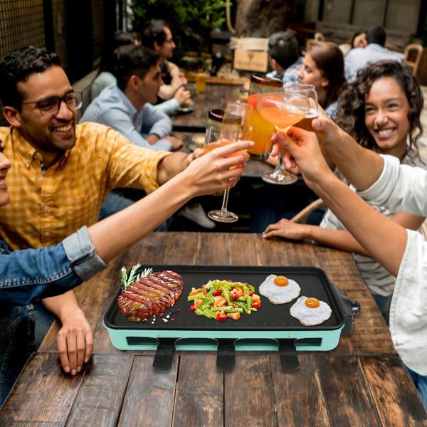 1500W Electric Indoor Grill 2-in-1 BBQ with Grill Net Removable Plate 5 Temp Control 3 Trays Dishwasher Safe for Indoor & Outdoor Parties 1500W Electric Indoor Grill 2-in-1 BBQ with Grill Net Removable Plate 5 Temp Control 3 Trays Dishwasher Safe for Indoor & Outdoor Parties