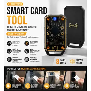 Bluetooth Smart Card Tool, RFID/NFC Access Control Reader & Detector Device, Portable Security Card Tester, Reset & Diagnostics Tool for Door Entry Systems, Key Card Verification, Authorized Access Testing & Maintenance Equipment