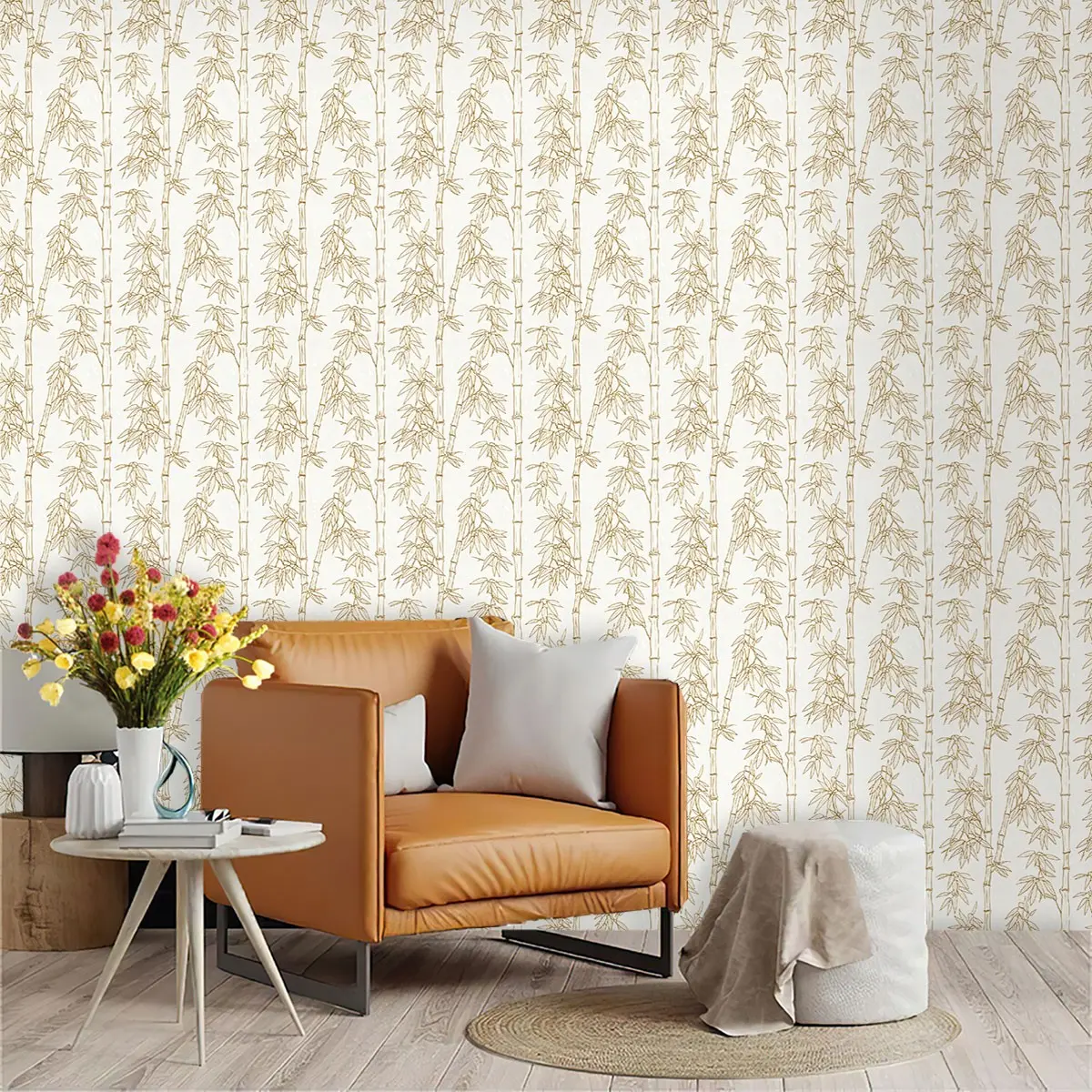 Bamboo Pattern Wallpaper, PVC Material, Self-Adhesive, Mould-Proof, Ideal for Kitchen/living Room/bedroom Decor