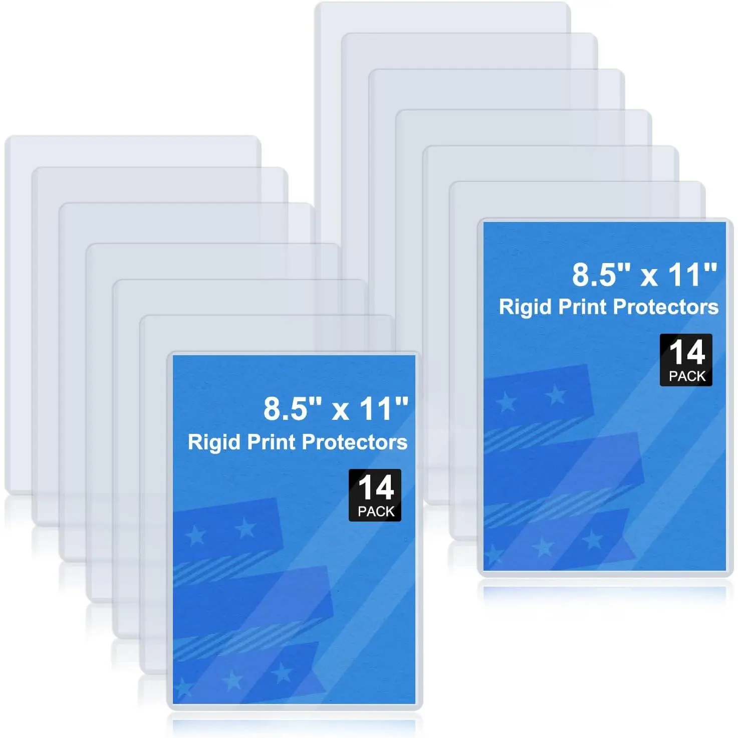 14 Pack 8.5" x 11" Rigid Print Protectors, Clear  Hard Plastic Page Sheet Protectors, Paper Sleeves Photo Plastic Sleeves Document Holder Birth Certificate Protector