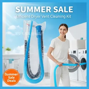 Dryer Vent Cleaner kit Dryer Vacuum Hose Attachment with Stretch Universal Connector, Vacuum Hose Lint Remover with Crevice Brushes and Gloves , Blue summer sale deals for you day
