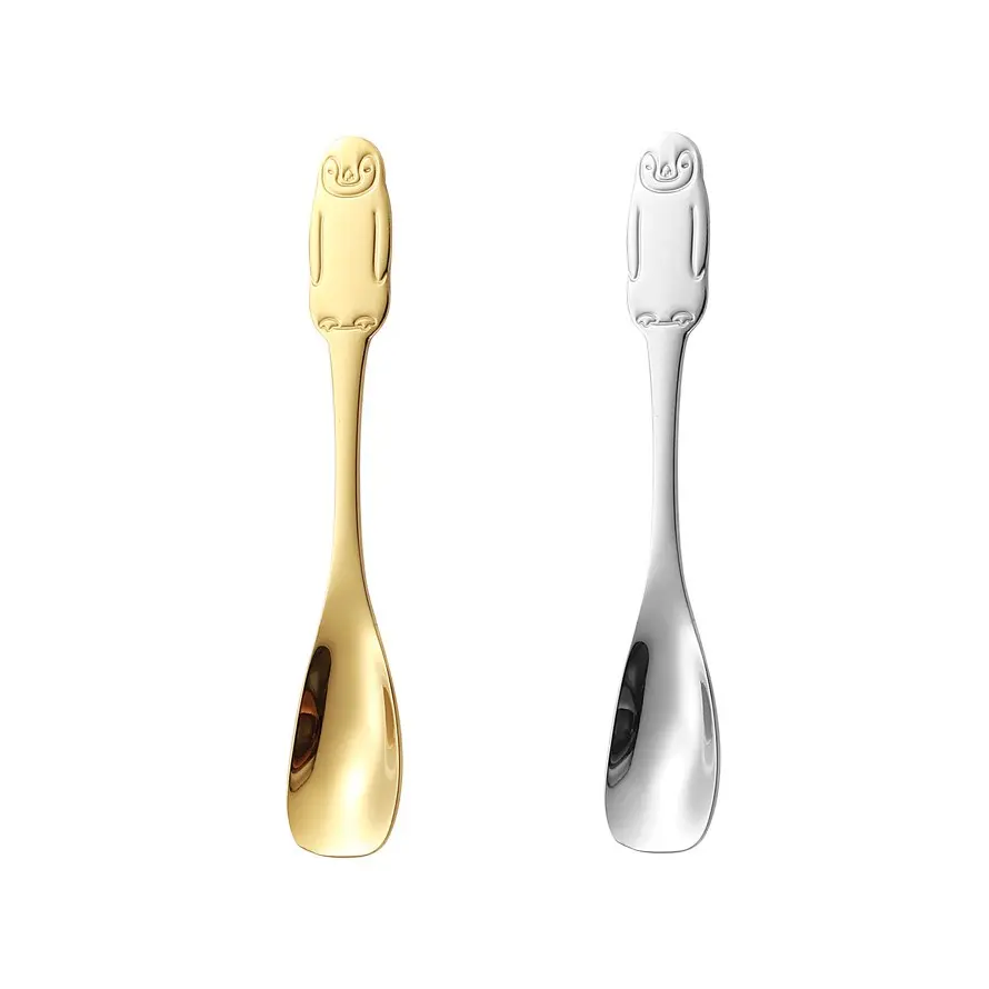 Creative Cartoon Penguin Coffee Spoon, Small Bear Ice Cream Scoop, Sweet Treat Spoon, 304 Stainless Steel, Fun Dessert Utensils