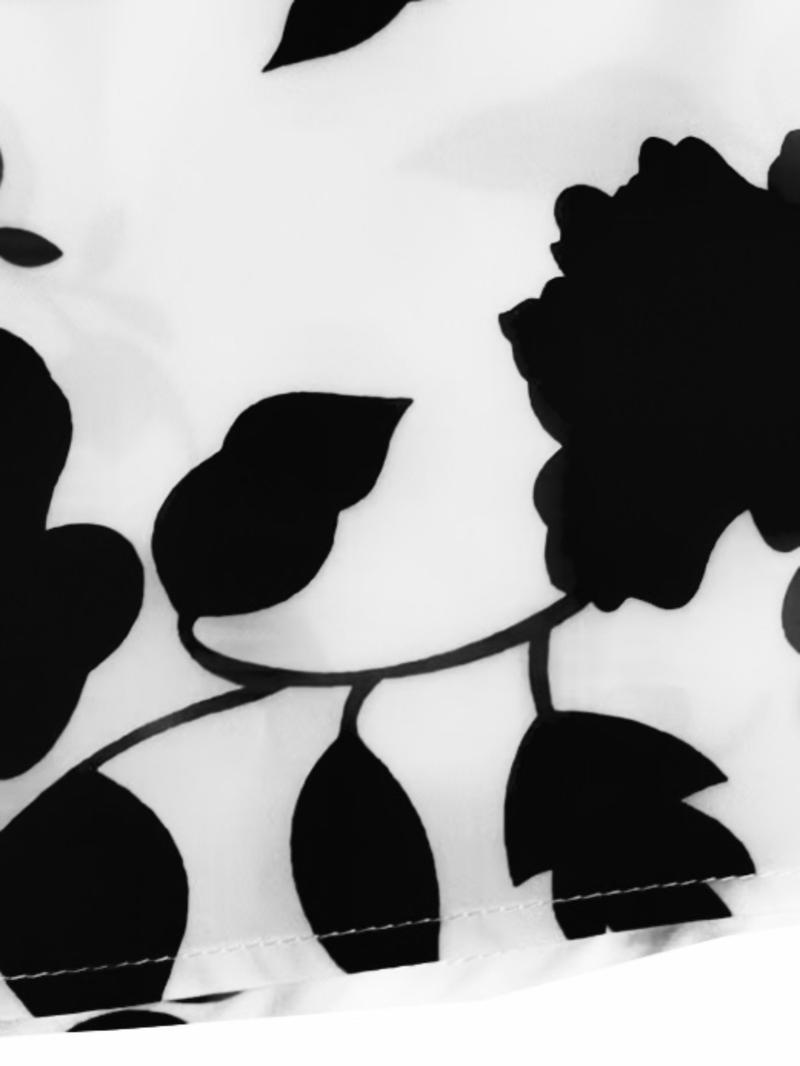 Elegant Women's Summer Dress, V Neck A-Line Batwing Sleeve, Floral Print, Leaf, Casual Fashion, Perfect for Daily Wear & Special Occasions