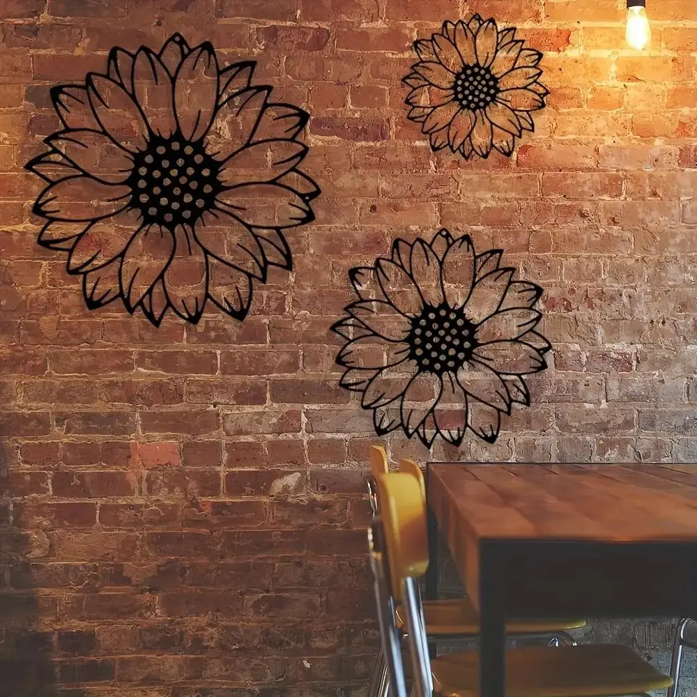 New Sunflower Floral Wall Decor, Fashionable Flower Design, Home Living Room, Bedroom, Garden Courtyard, Hanging Art Wall Decoration