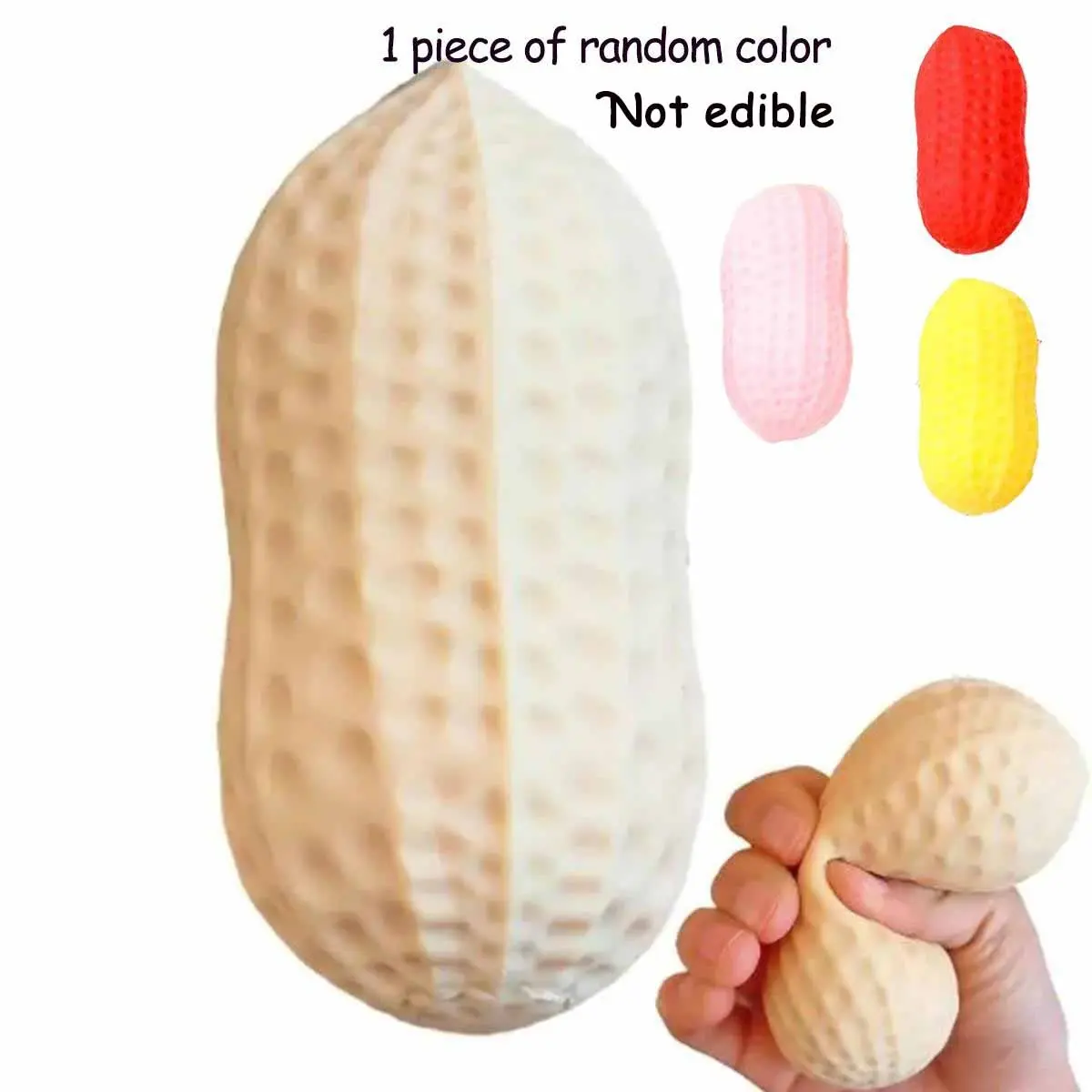 Peanut Shaped Slow Rebound Squeeze Toy, Stress Relief Squishy, Cute Stress Relief Fidget Toy for Adults & Kids, Hand Exercise Relaxation Toy with Mystery Element, Party Gift-Not edible
