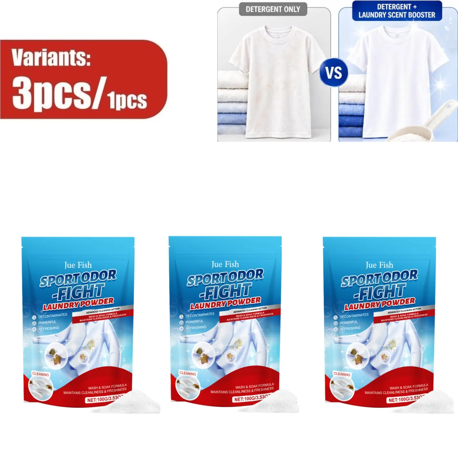 Mild Laundry Cleaning Powder, Powerful Stain Remover Detergent Powder with Long-Lasting Fresh Fragrance, Gentle Deep Clean Laundry Powder for Daily Family Clothes Washing
