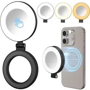 Portable LED Selfie Light, USB Rechargeable Pocket Fill Light, Clip-On Video Photo Ringlight, Compatible with iPhone iPad Mobile Phone Laptop, Led Smartphone Light