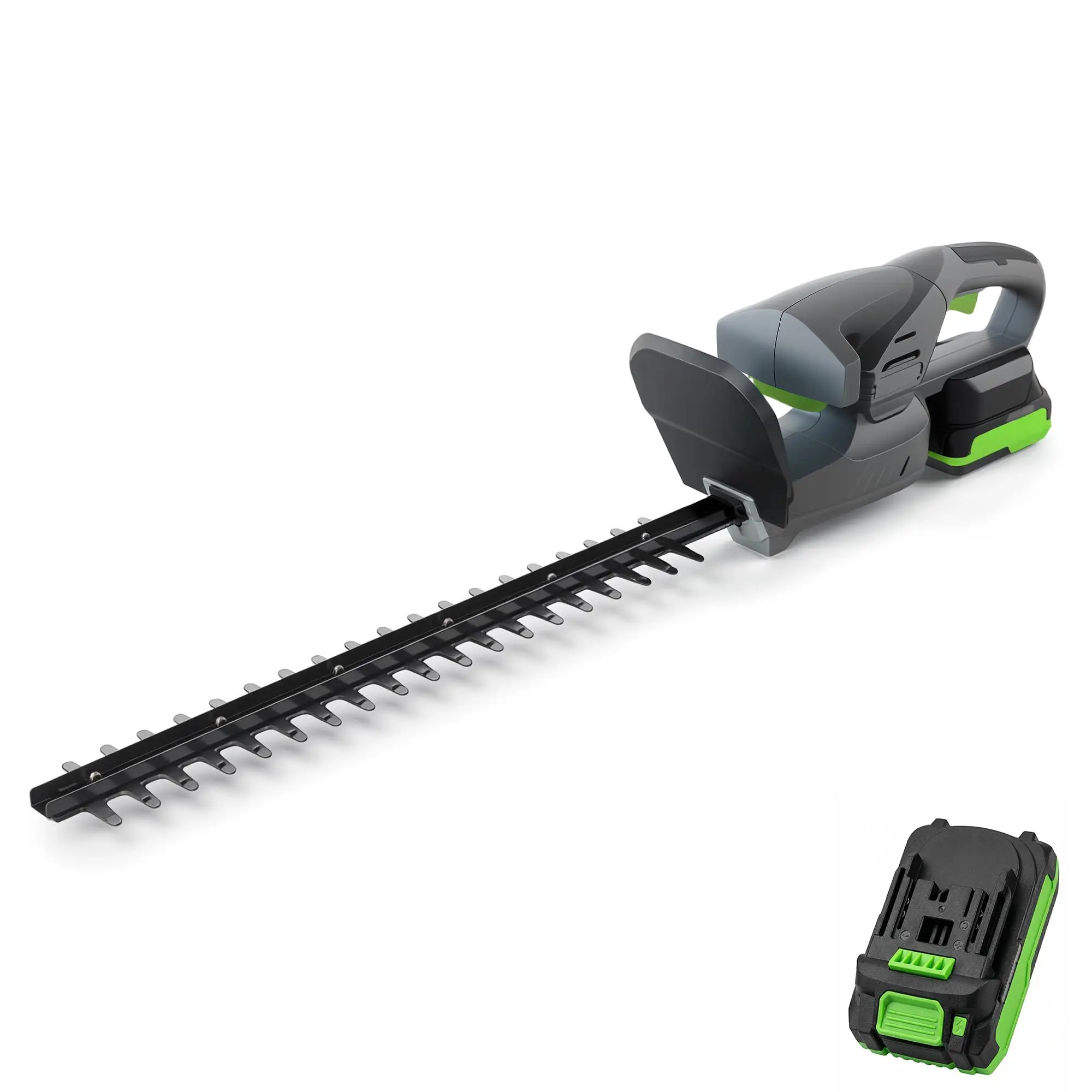 Lightweight Wireless Hedge Trimmer – 17.7-Inch, 18V 2.0Ah Battery & Charger, 0.63" Cutting, Safety Lock, Tip Protector, Carbon Steel Double-Sided Blade, 1250RPM – Ideal for Bush & Garden Pruning