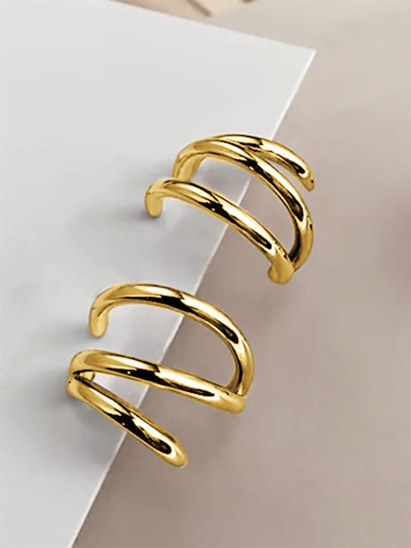 S925 Sterling Silver Minimalist Three Claw Pretty Studs Earrings, High Quality Fashionable Earrings for Women & Girls, Trendy All-match & Exquisite Jewelry for Birthday Gift, Elegant Minimalist Earrings