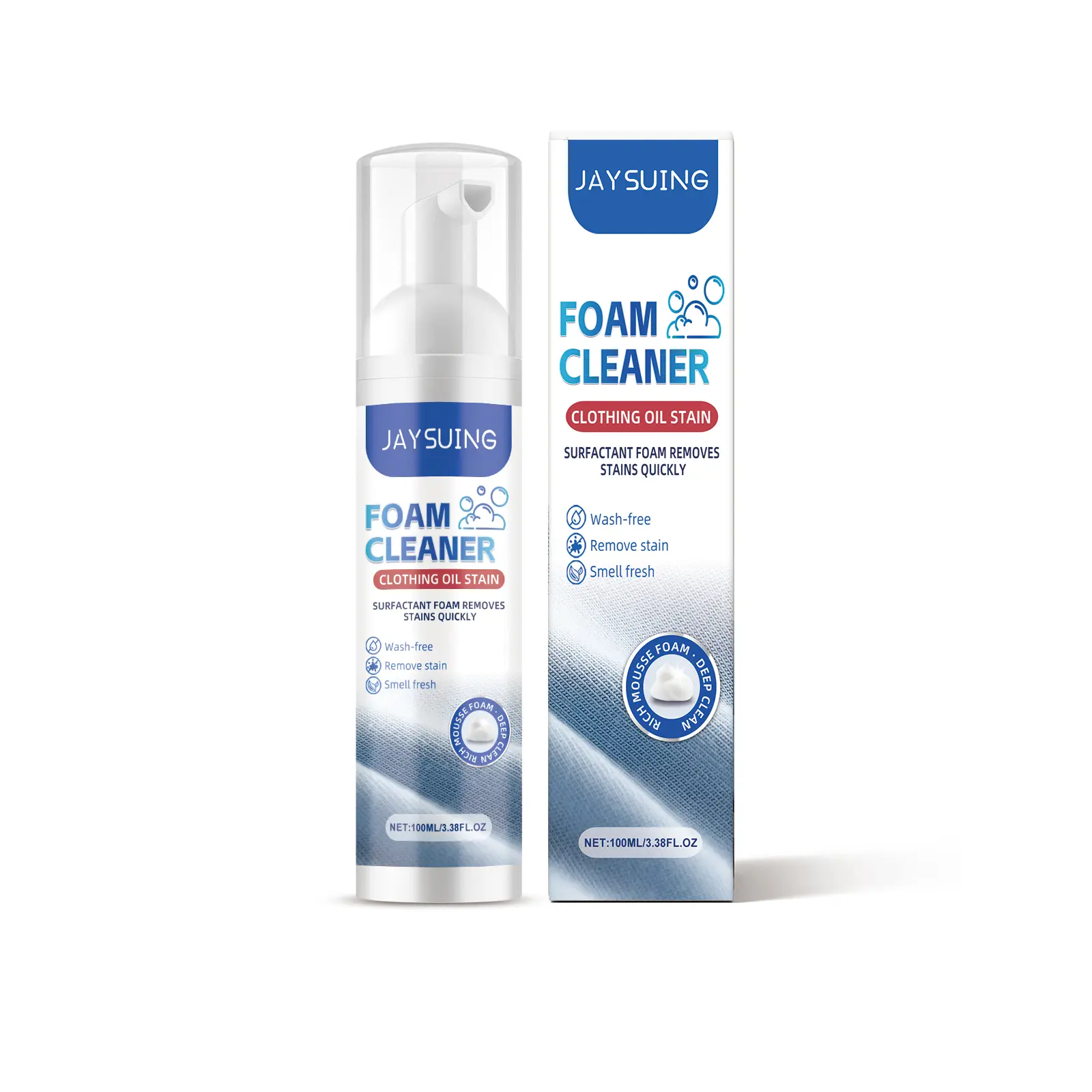 Jaysuing Clothes Oil Stain Foam Cleaner Removes Stubborn Stains, Leaves a Fragrant Scent, Cleans Clothes, Stain Remover