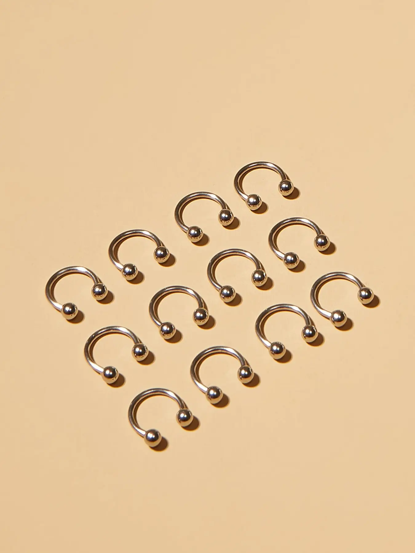 12 Piece Set Simple Stainless Steel Nose Ring for Women, Perfect for Night Markets, Parties, Holidays, Birthday Gifts