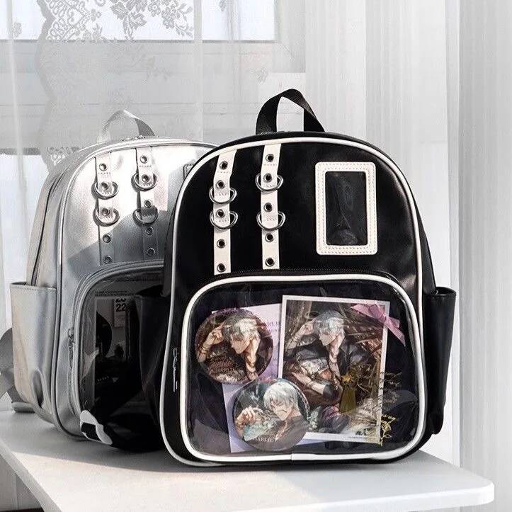 Y2K Cute Mini Backpack Women Fashion ItaBag Sweet Girl Transparent Rucksack DIY Personality Display Knapsack Lolita Shoulder Bag