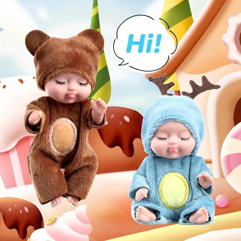 6 Counts/set Mini Animal & Insect Shaped Cute Lifelike Newborn Reborn Doll, Sleeping Doll, Sleepy Doll, Children's Toy Dolls Gifts Gift Box #GLOBAL PICKS