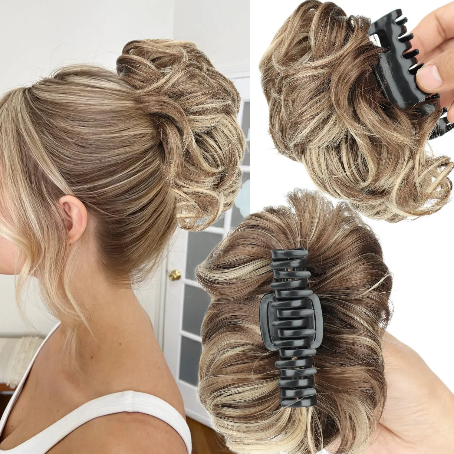 Large-sized hair clip for bun hairstyles, European and American style, hair bun styling tool