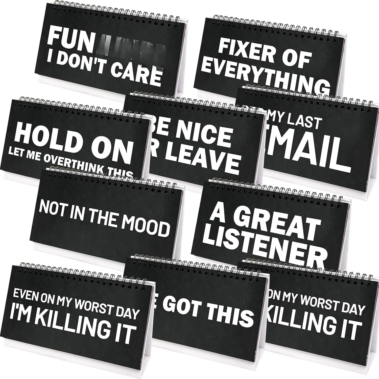 Funny Office Desk Accessories Novelty Desk Signs 30 Flip Over Messages Desktop Decor Gifts for Coworker Colleague Staff Supplies