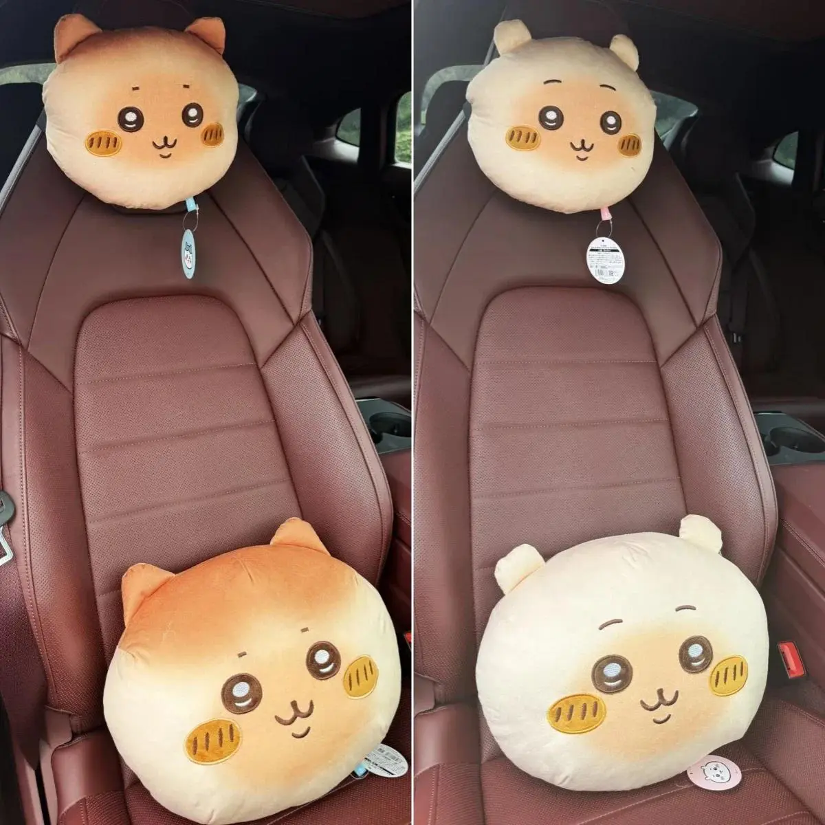 Chiikawa Hachiware Bread Plush Car Headrest Waist Cushion Usagi Soft Stuffed Neck Pillow for Car Seat Birthday Gift for Girl