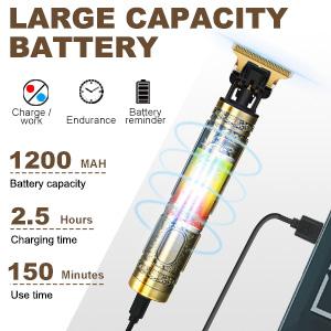 YOGINGO Professional Hair Trimmer for Men, Cordless Rechargeable Beard Trimmer Hair Clippers for Men, Metal Body Cutting Grooming Kit, Beard Shaver Barbershop, Bronze