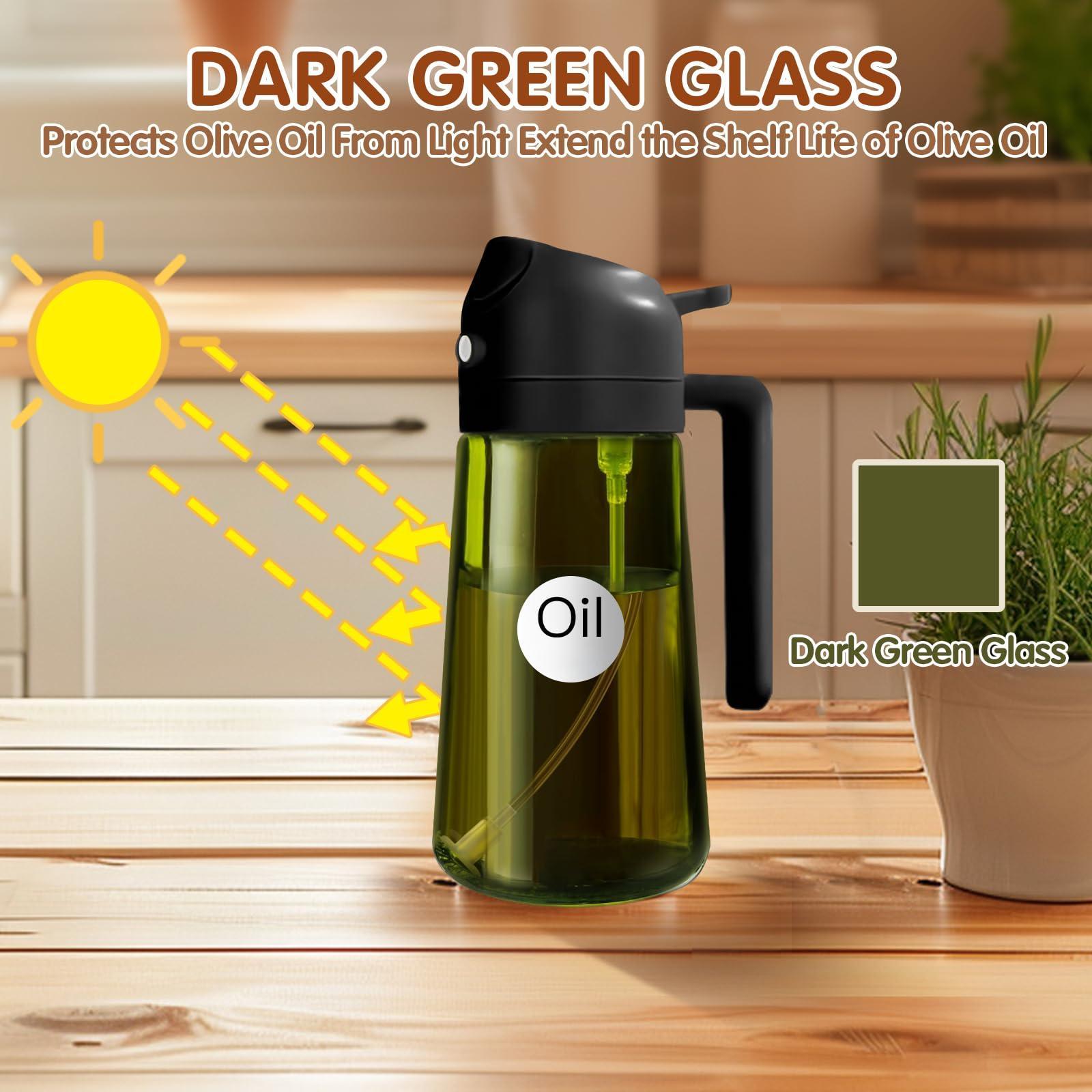 16 oz Glass Oil Spray Bottle, Oil Mister Spray Bottle for Cooking, 2-in-1 Olive Oil Sprayer and Kitchen Cooking Oil Dispenser, Glass Oil Bottle for Kitchen with 470 mL Aroma Mist Spray-and-Pour Design, Home Use Kitchenware, Kitchen Gadgets #GLOBAL PICKS 16 oz Glass Oil Spray Bottle, Oil Mister Spray Bottle for Cooking, 2-in-1 Olive Oil Sprayer and Kitchen Cooking Oil Dispenser, Glass Oil Bottle for Kitchen with 470 mL Aroma Mist Spray-and-Pour Design, Home Use Kitchenware, Kitchen Gadgets #GLOBAL PICKS