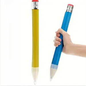 2-Pack 13.78-Inch Giant Pencils with Eraser, Wooden Art Supplies for Artists and Students, School Office Essentials, Unique Writing Tools