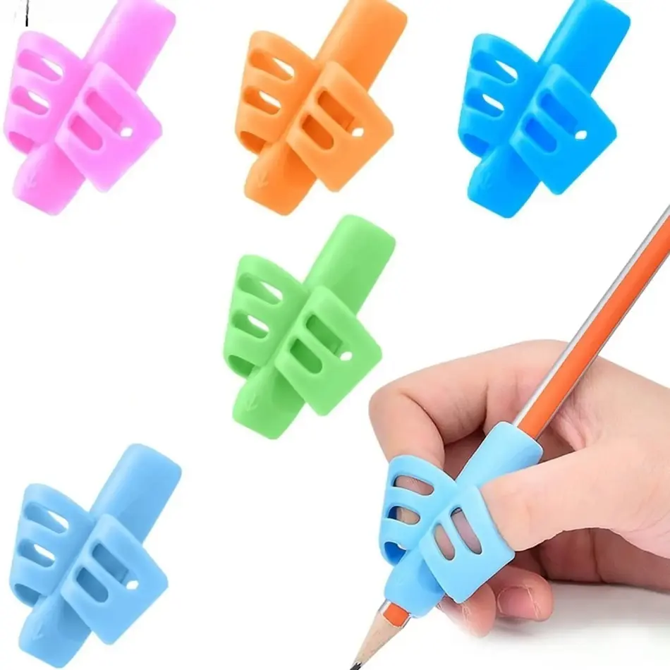 10-Pack Kids Ergonomic Pencil Grips, Handwriting Posture Correction Training Grippers, Soft Writing Aid Tools, Practical Back to School Essentials for Student Classroom Learning & Daily Homework