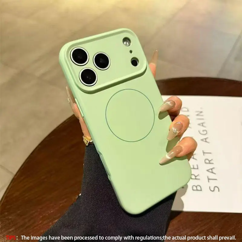 Liquid Silicone Magsafe Magnetic Protective Shockproof Case Casing Protector for iPhone 17 16 15 14 13 12 Pro Max/pro/plus/17 Air, Full Camera Button Lens Protection Cover Accessories Durable Soft Silicone Cover
