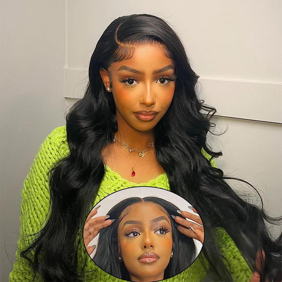 Bling Hair Body Wave 6x4 Glueless Wigs Human Hair Pre Plucked Pre Cut 5x5 HD Lace Closure Wigs Human Hair 180% Density Easy To Wear Wigs Human Hair For Women